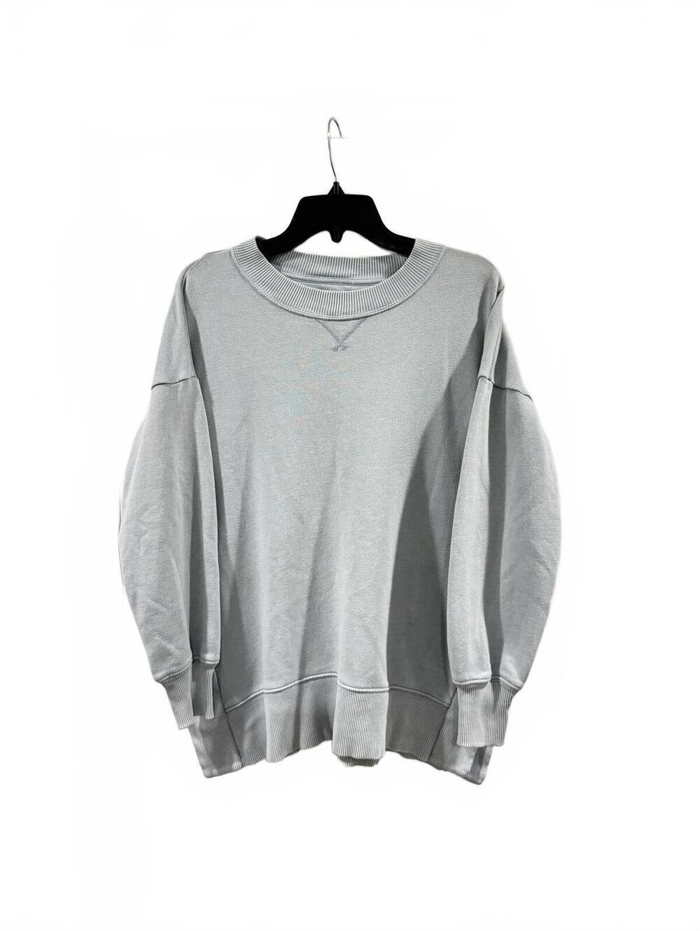 Aerie Oversized Crewneck Sweatshirt Slate Gray Blue Cozy Athleisure XS